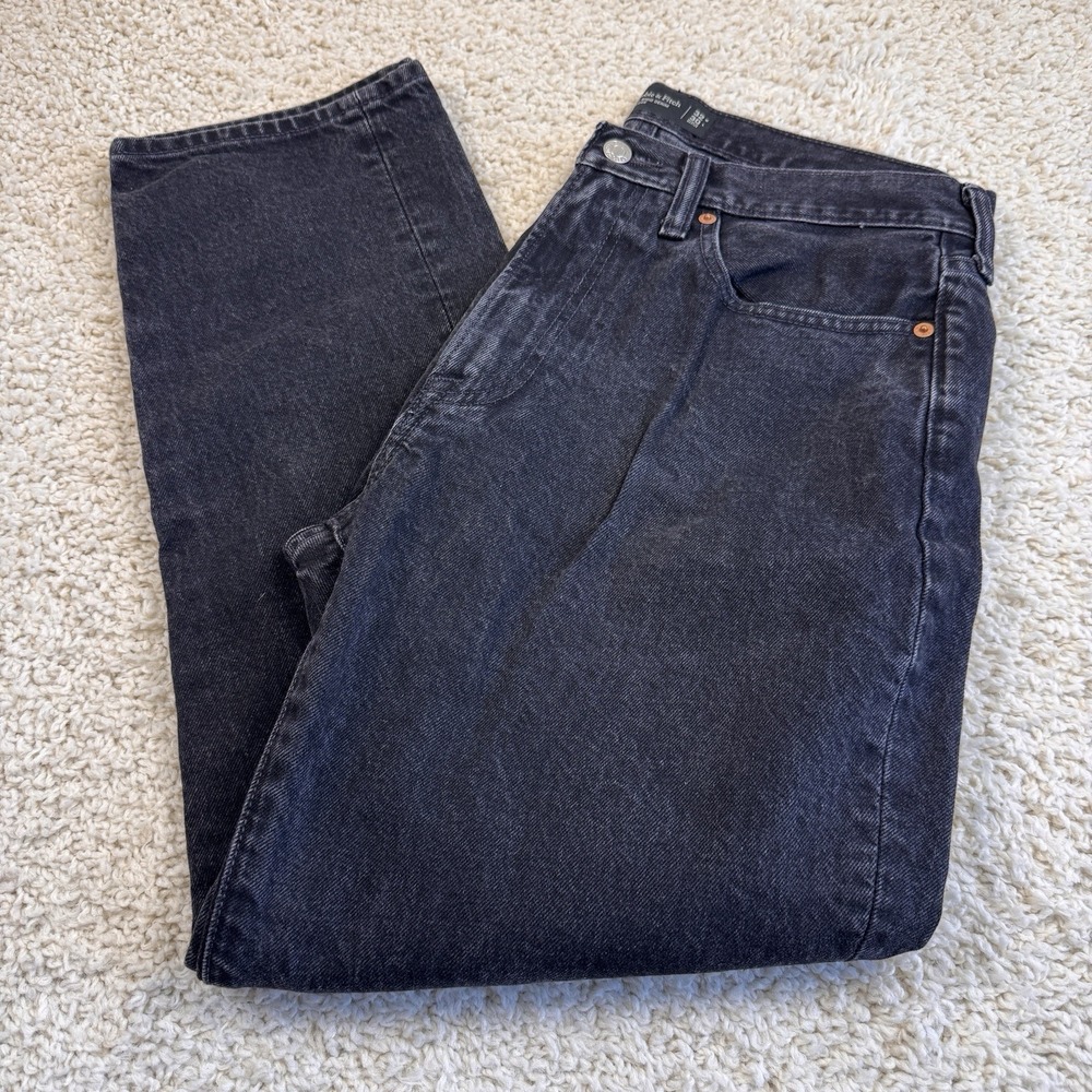 Abercrombie & Fitch Men's 32x30 Loose Rigid Jeans Washed Black Denim